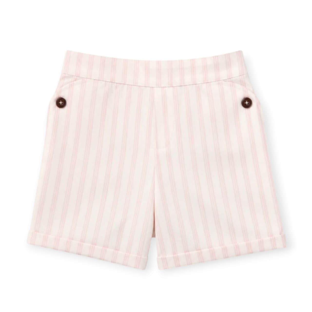 Pink Striped Button Pocket Short