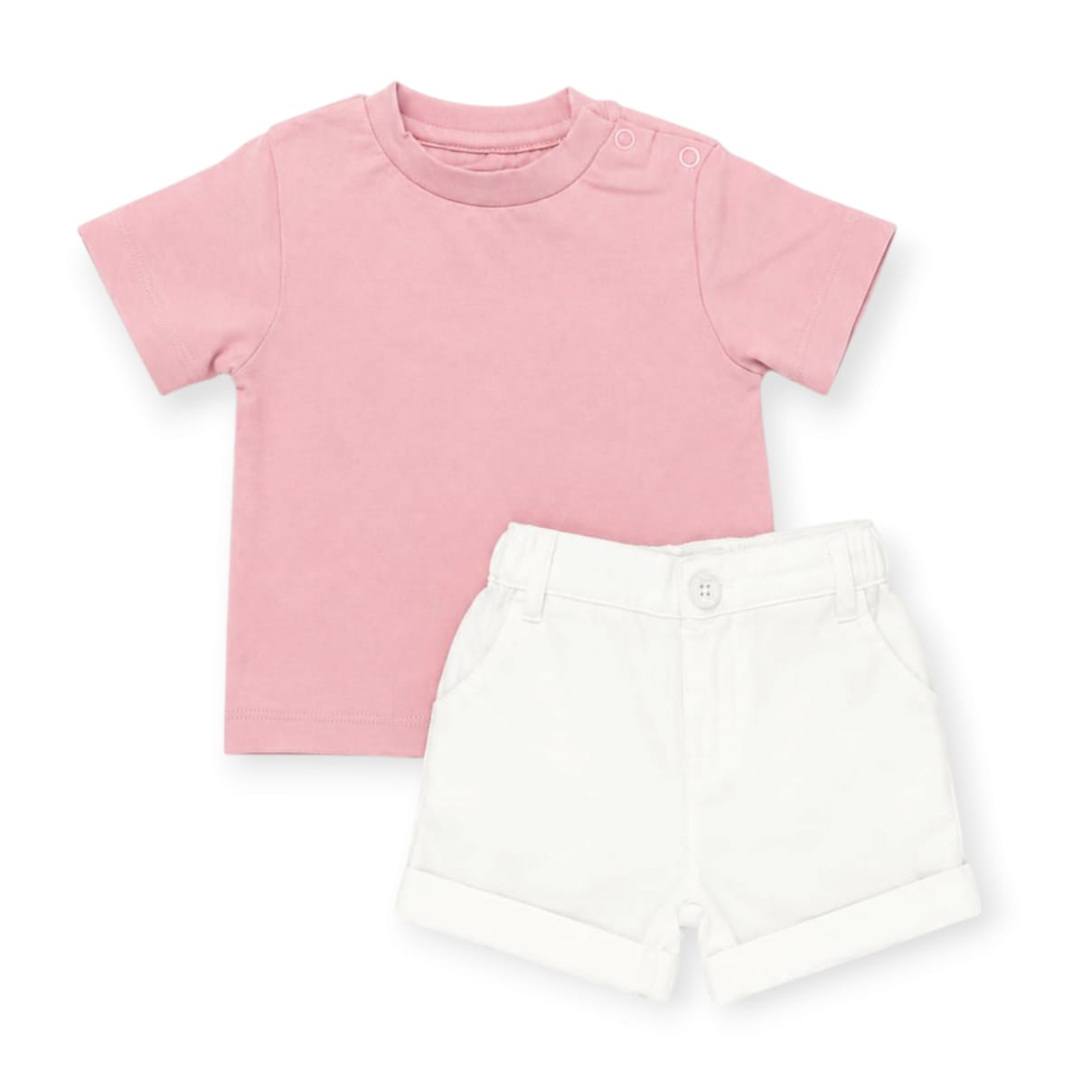 Pink T-Shirt With White Short