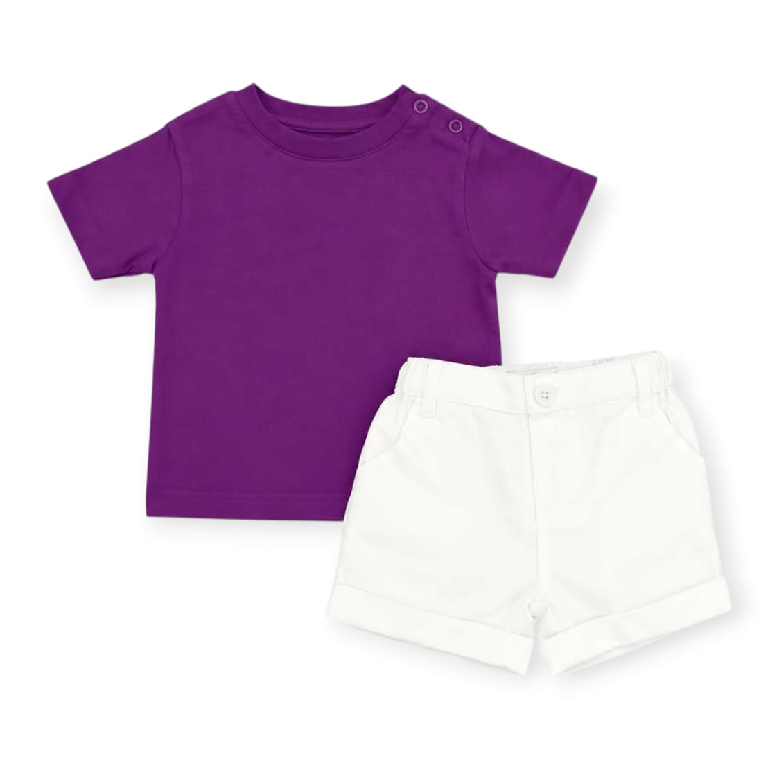 Purple T-Shirt With White Short