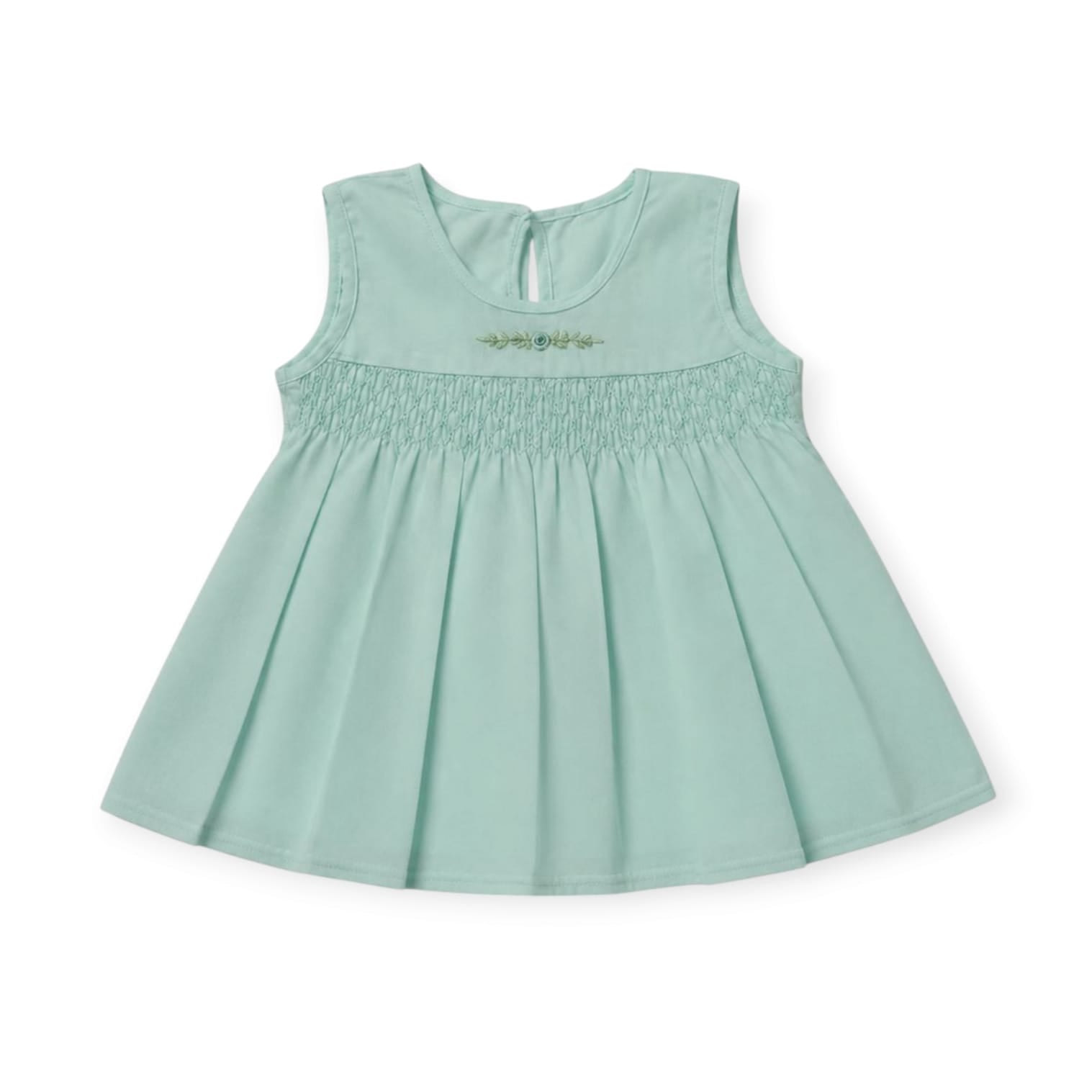 Newborn Smocked Dress - Green