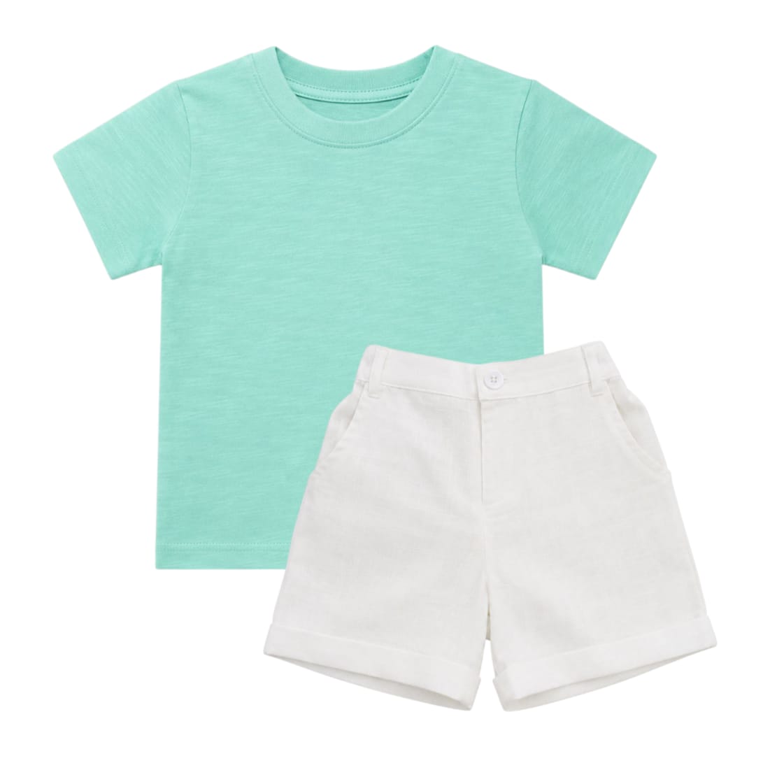 Mint Green T-Shirt With White Short