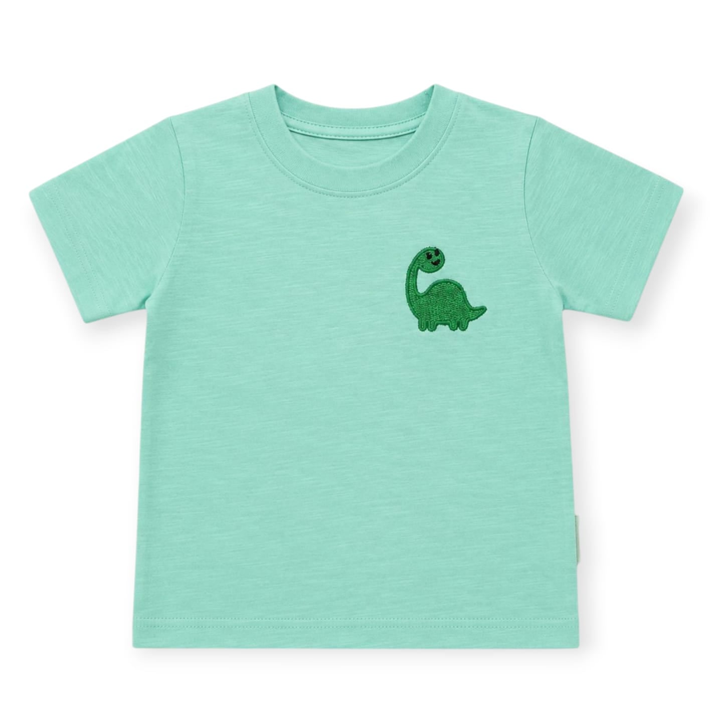 Dino Embroidered T-Shirt - Mint Green