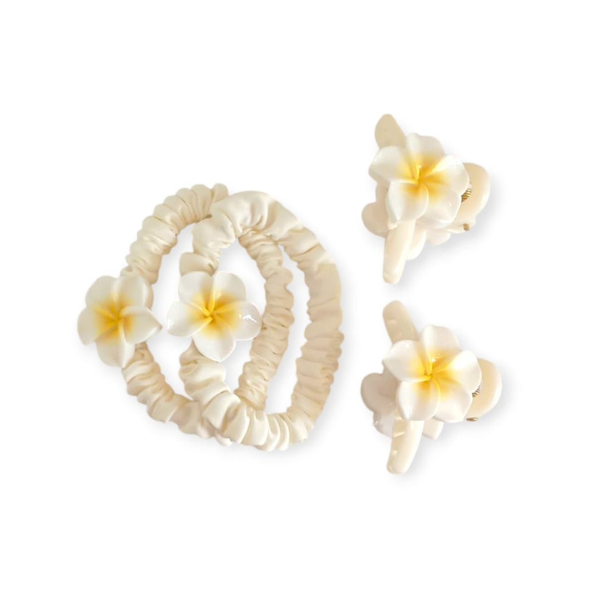 Sunchies & Claw Clip Set 4Pics - White