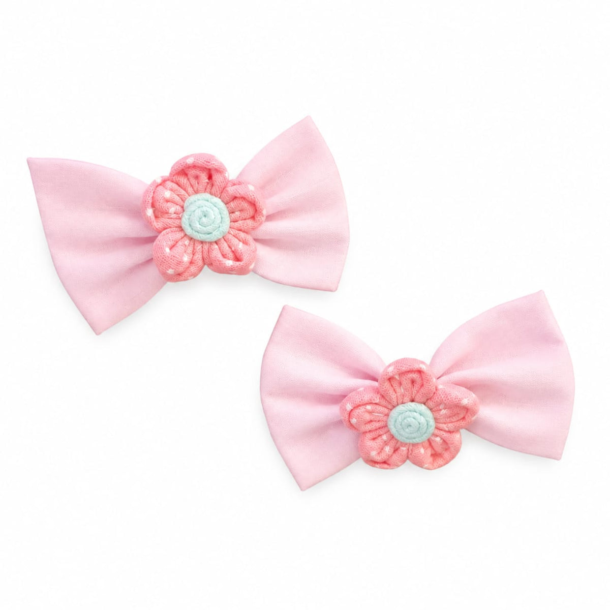 Pink Bow Hair Clip 2Pcs