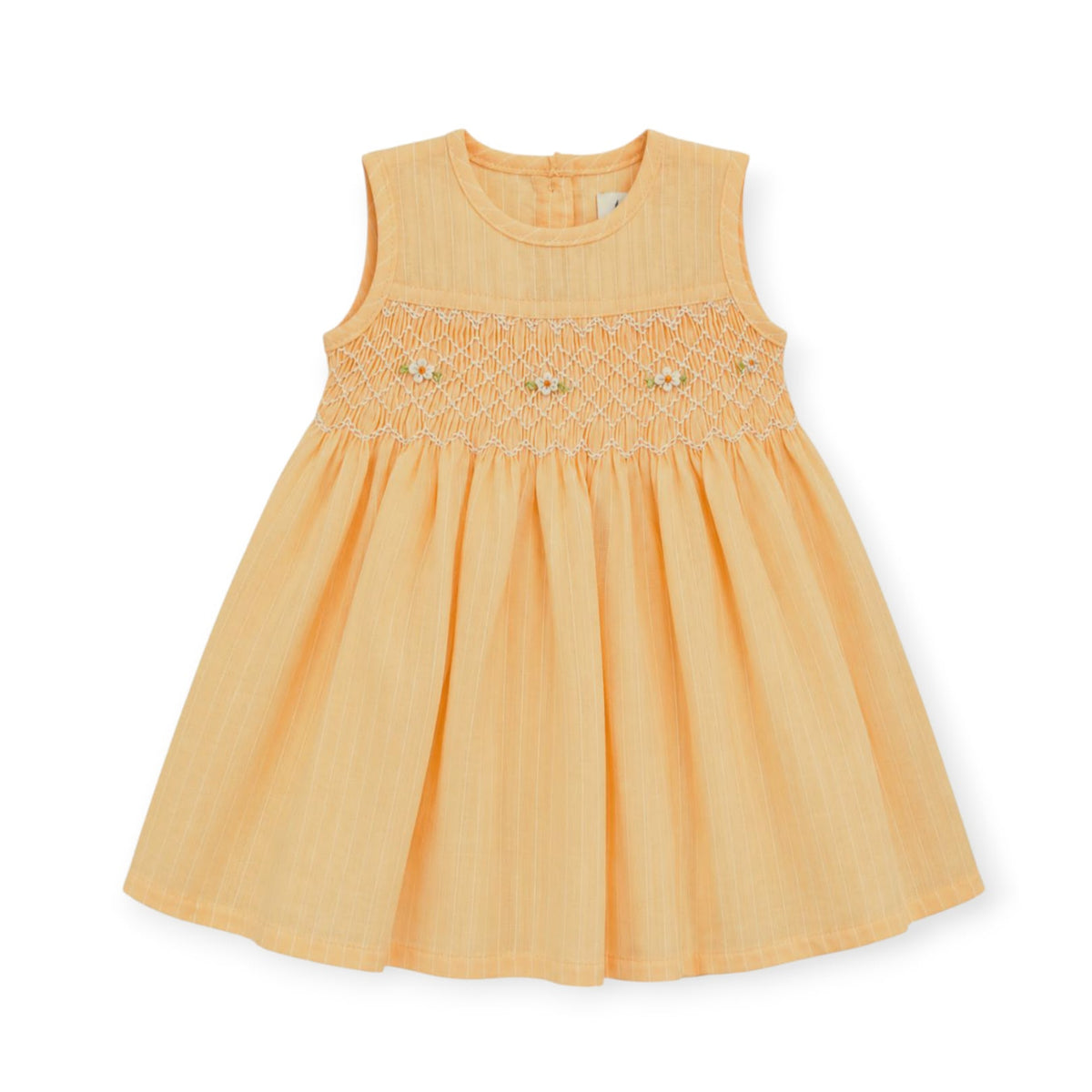 Sunny Yellow Sleeveless Smocking Dress