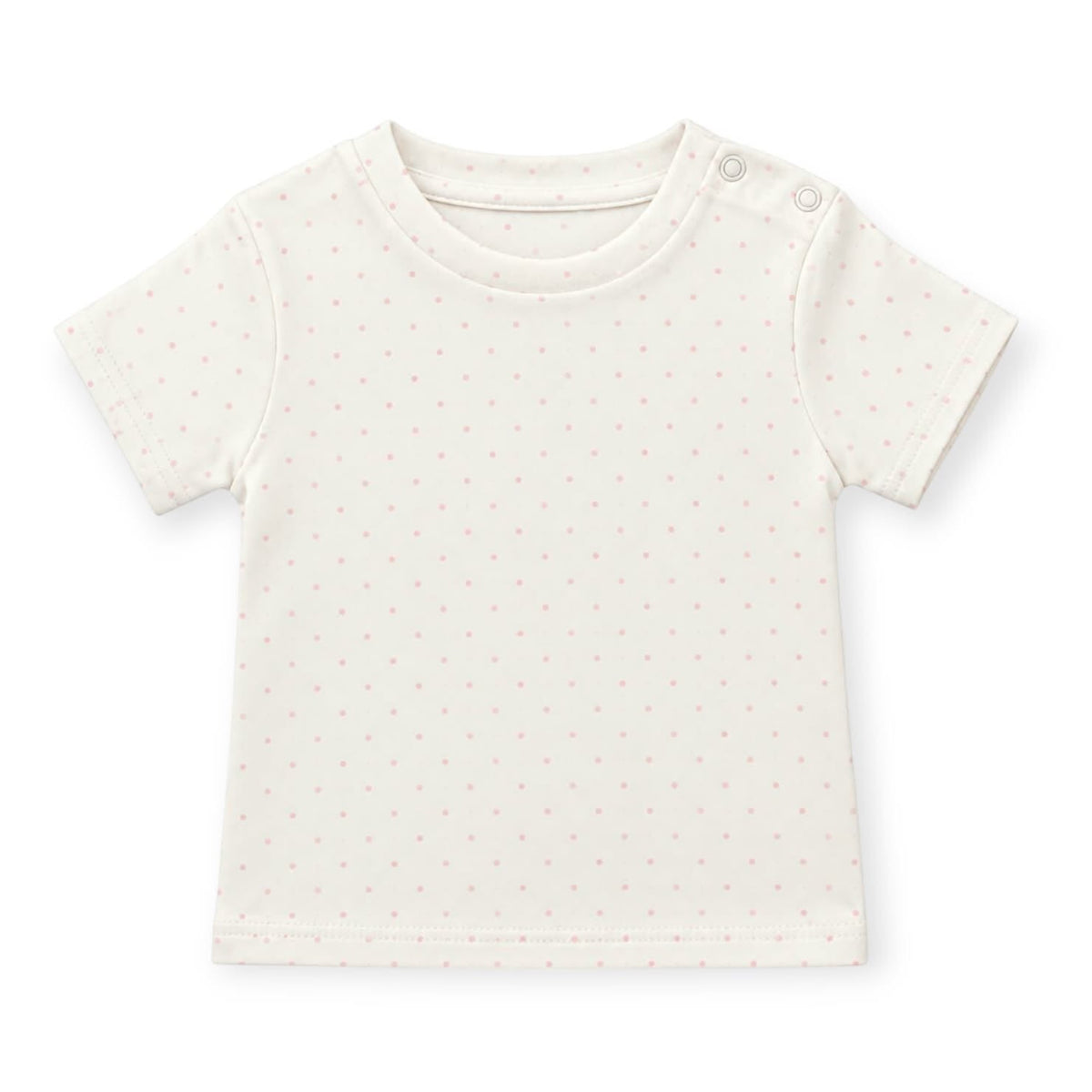 White T-Shirt with Pink Dots