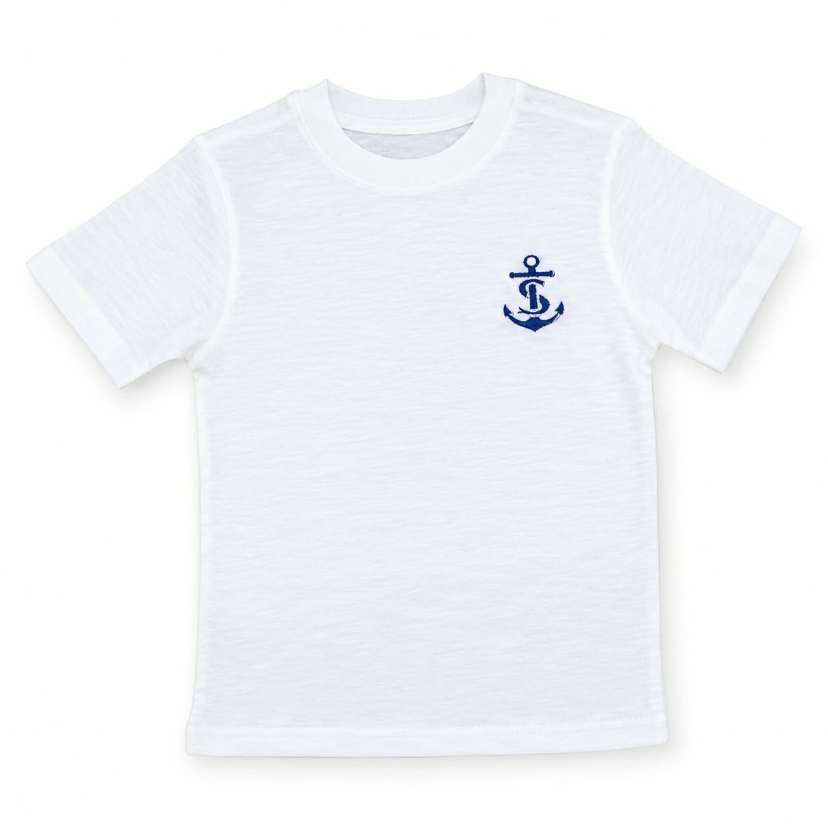 Anchor Embroidered White T-Shirt