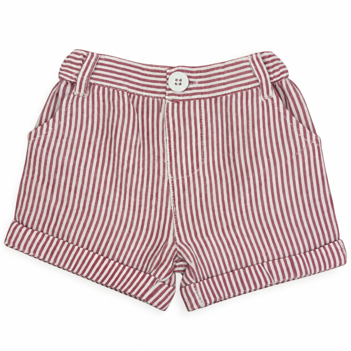Maroon Stripe Linen Short