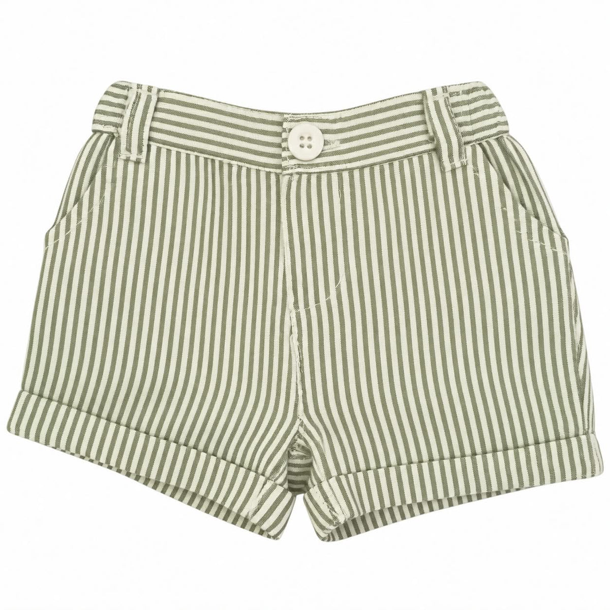 Green Stripe Linen Short