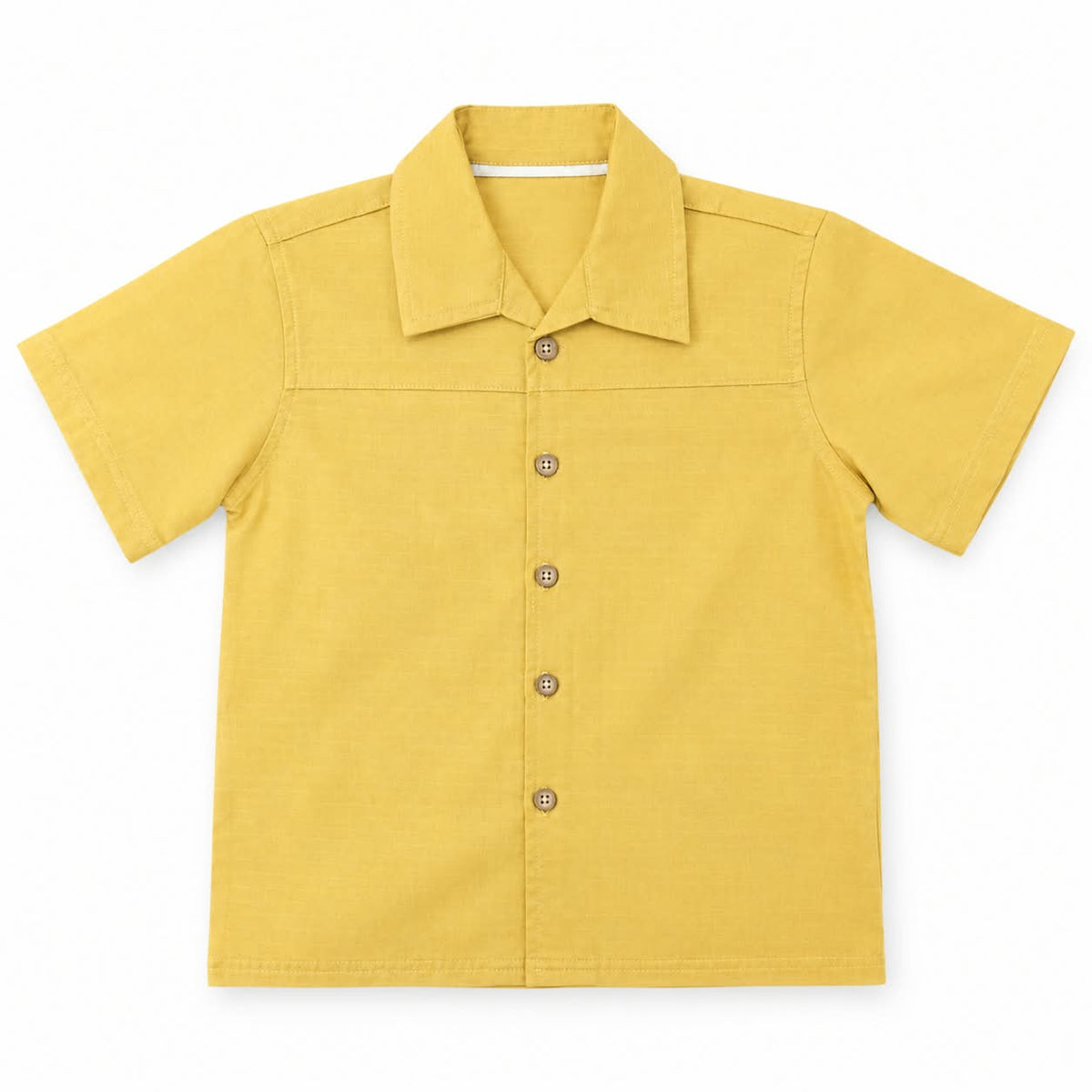 Mustard Yellow Camp Collar Shirt