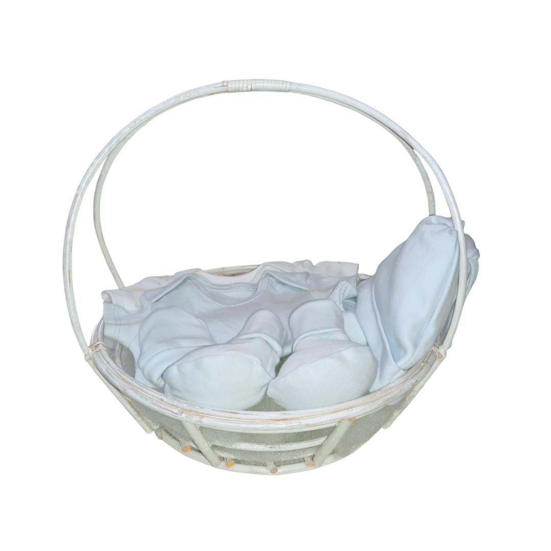 Baby Wicker Gift Basket - Blue