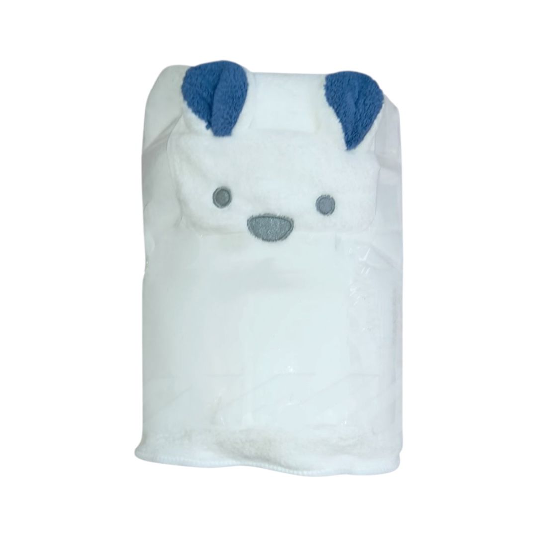 Animal Face Bath Towel - White & Pink