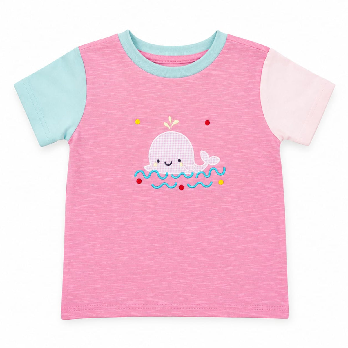 Embroidered Pink Whale T-Shirt
