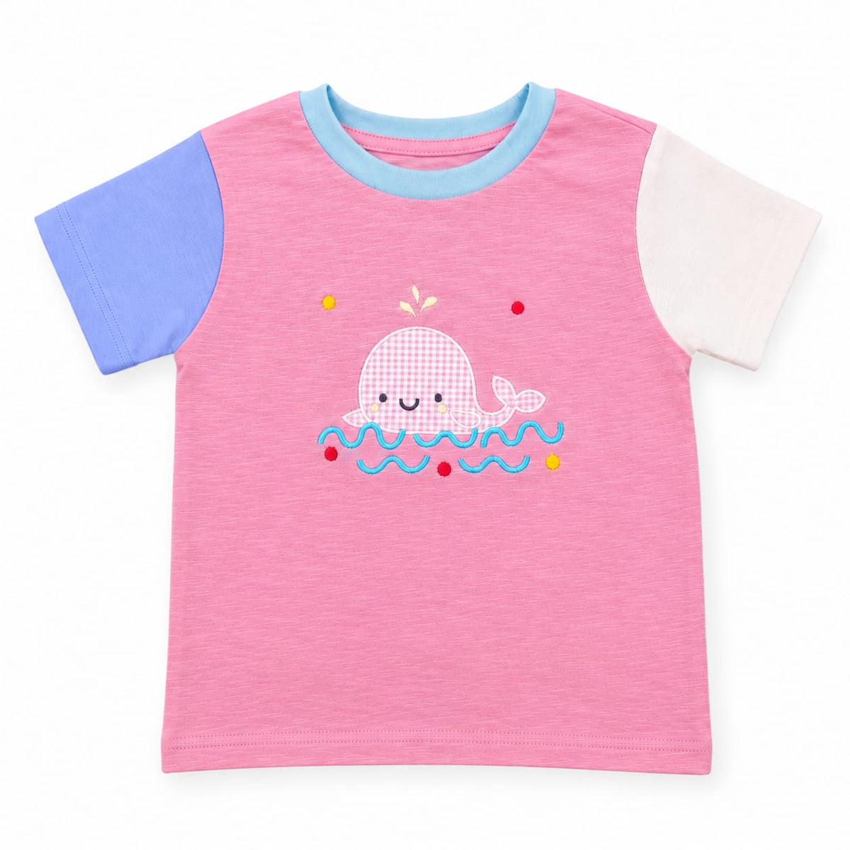 Embroidered Pink Whale T-Shirt