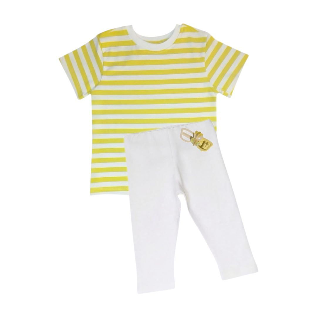 stripe-t-shirt-legging-hair-clip-yellow-white-hellofellowkids