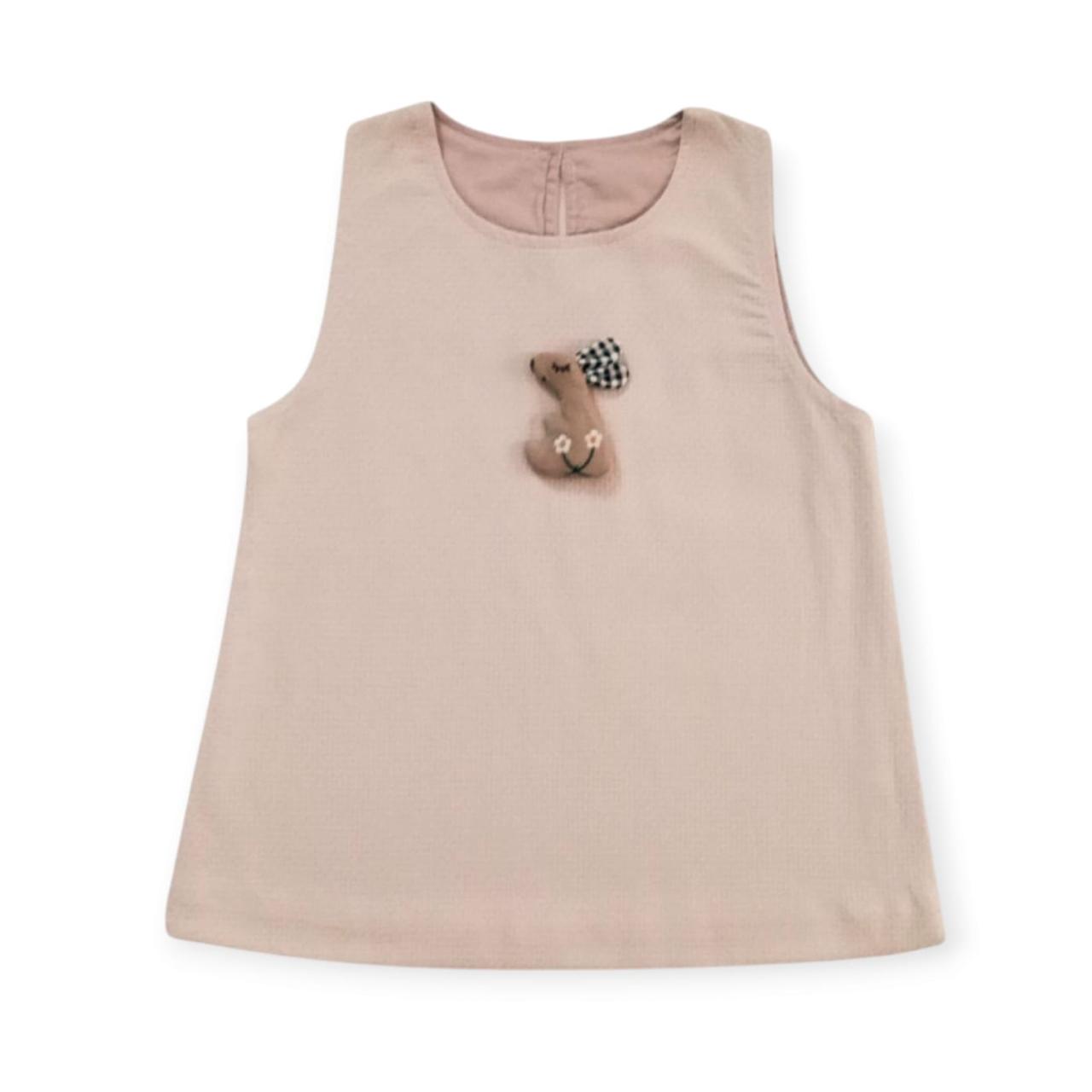 Girl’s Peach Dress - Rabbit