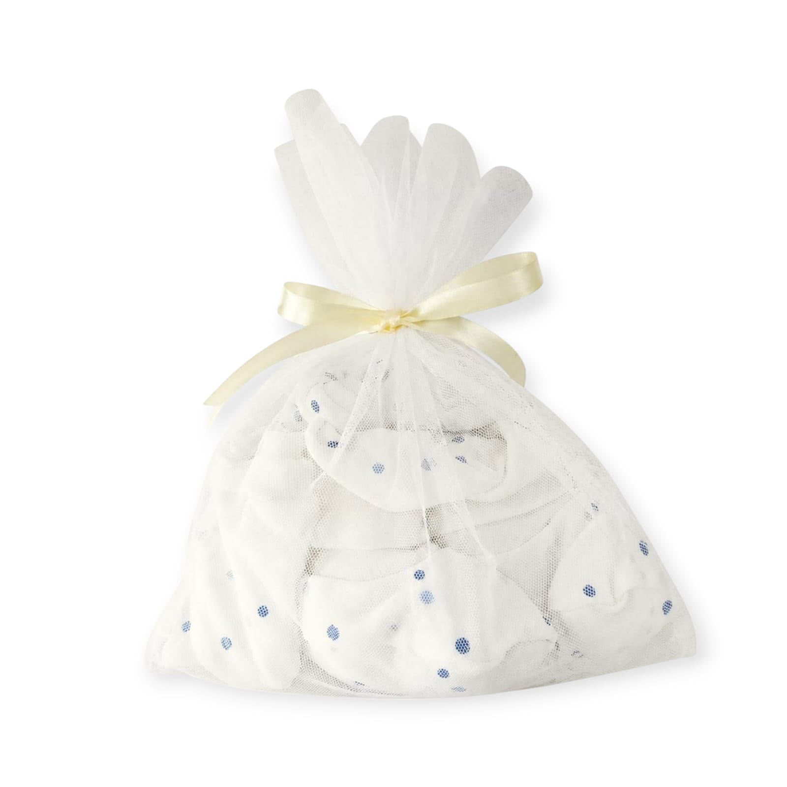Cap,Mittens,Shoes Set - Blue Dotted