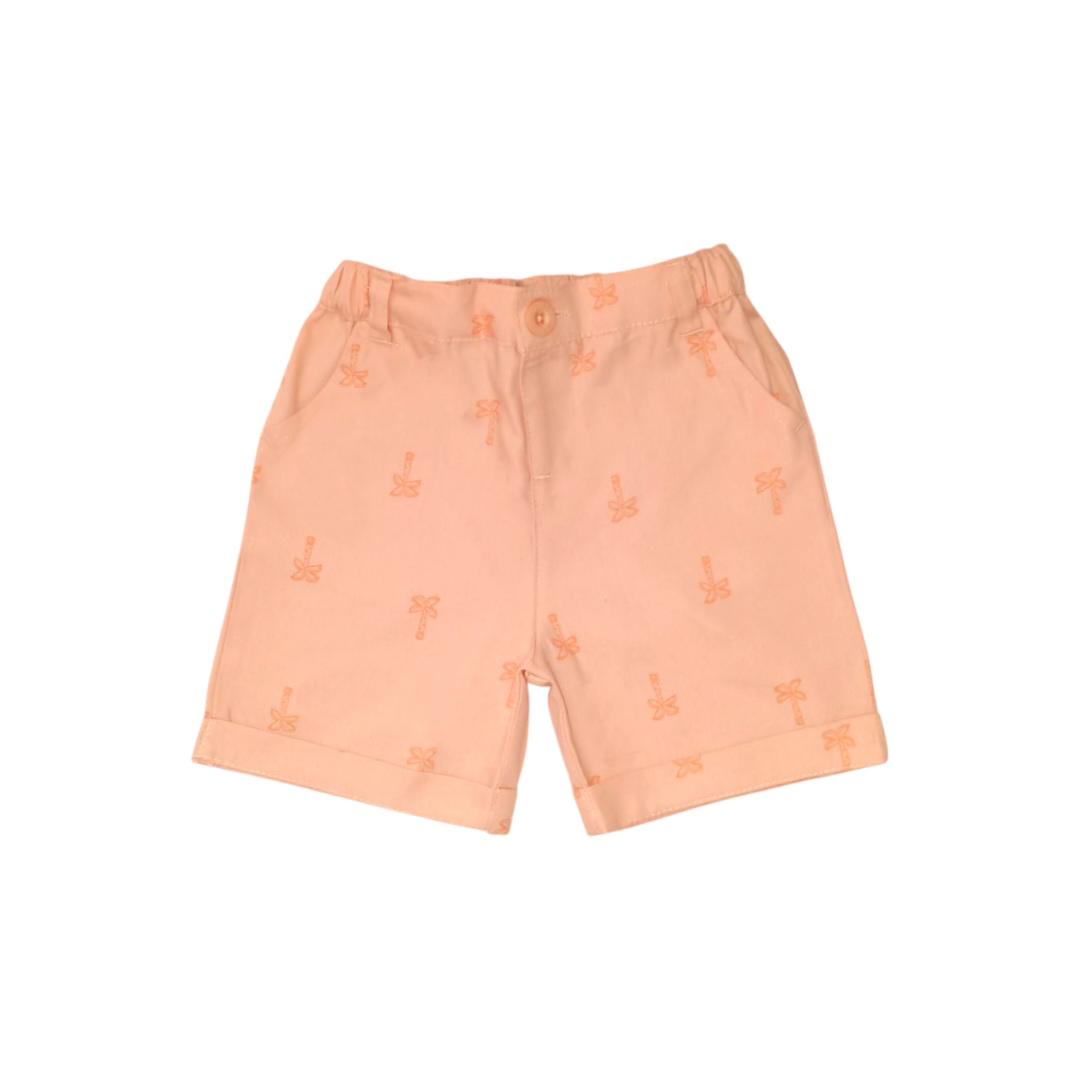 Coconut Tree Print Short - Peach