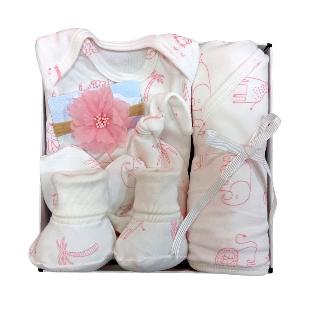 New Born Baby Gift Hampers - Pink Animal Theme