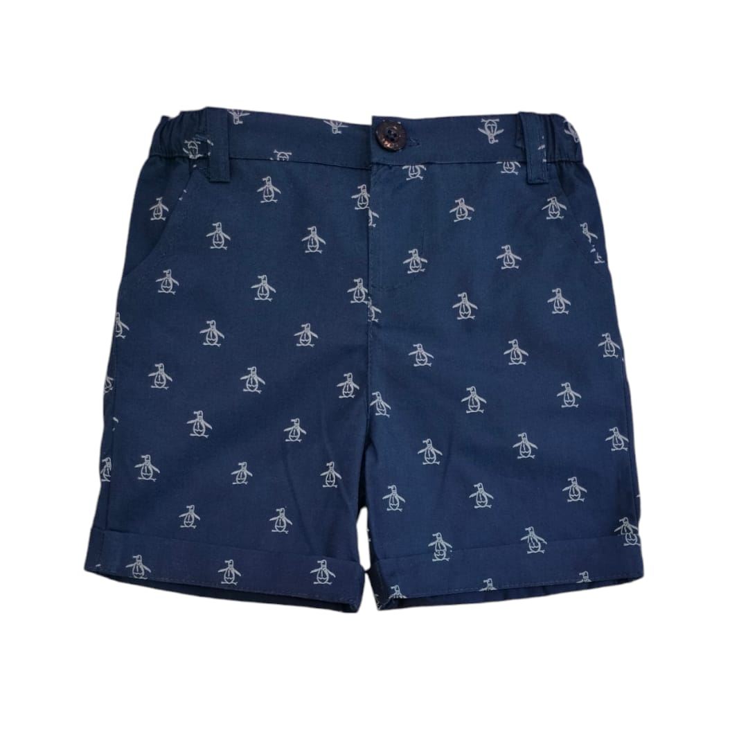 Boy's Short - Blue Penguin Printed