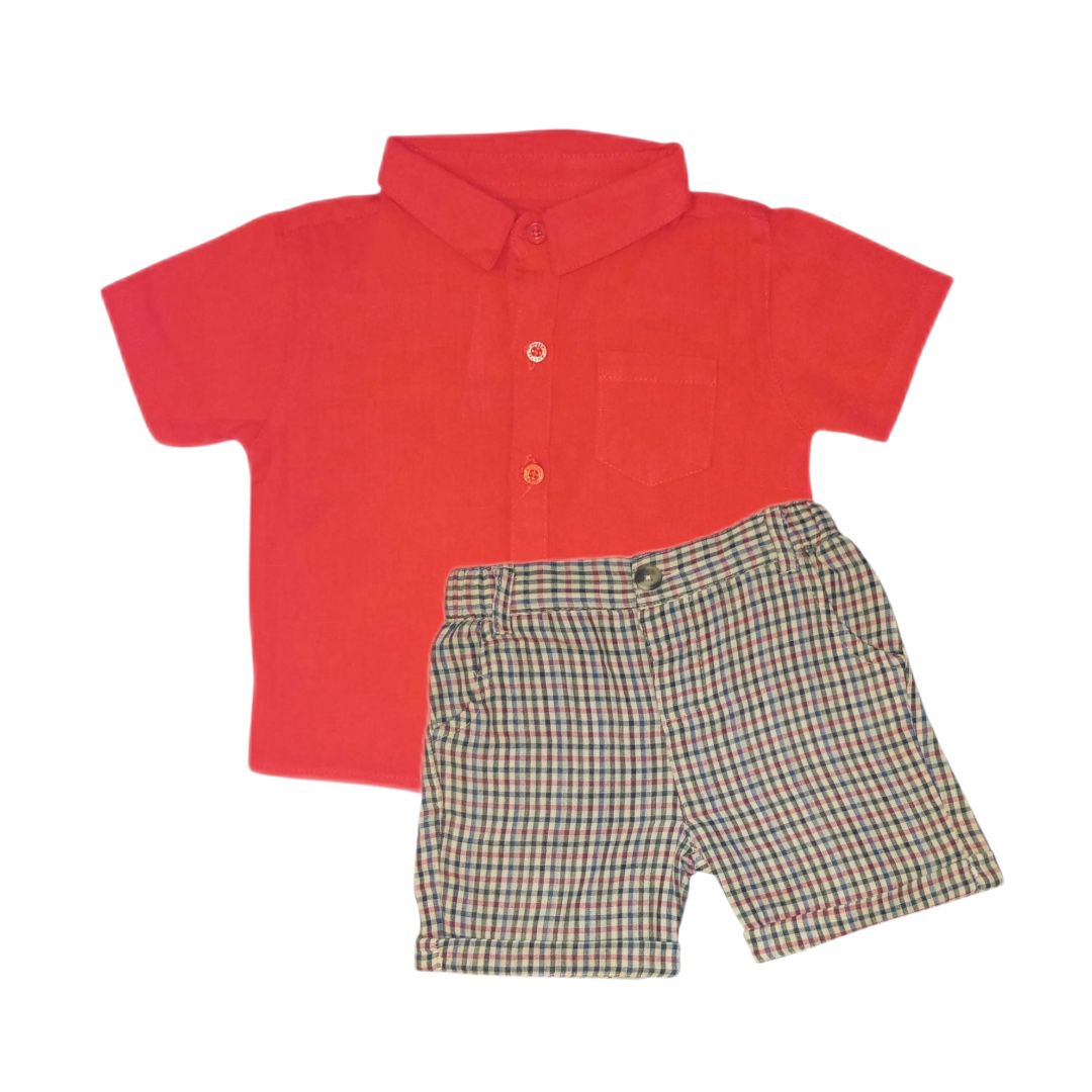 Little Gentleman Red Check Set