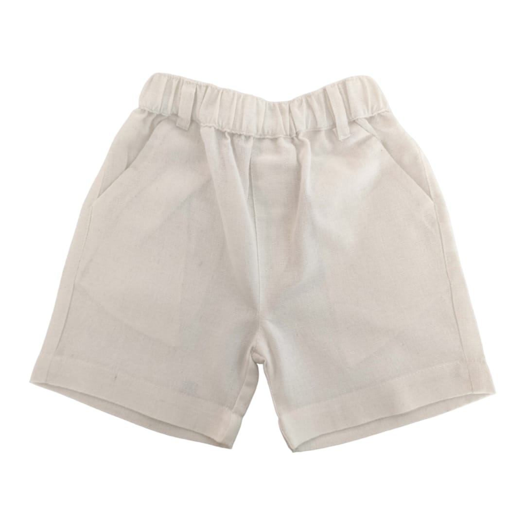Boy's Linen Short - White