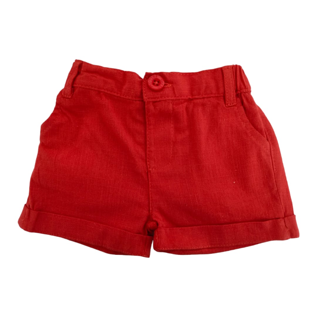 Boy's Linen Short - Red