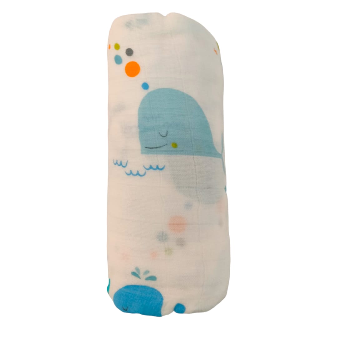 Muslin Blanket - Baby Dolphin Printed