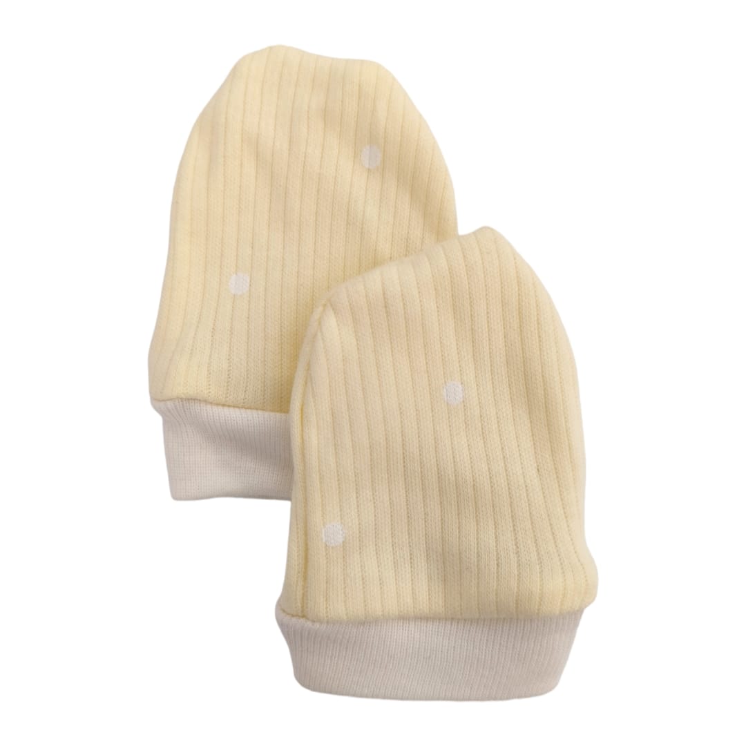 Baby Mittens - Yellow Dotted