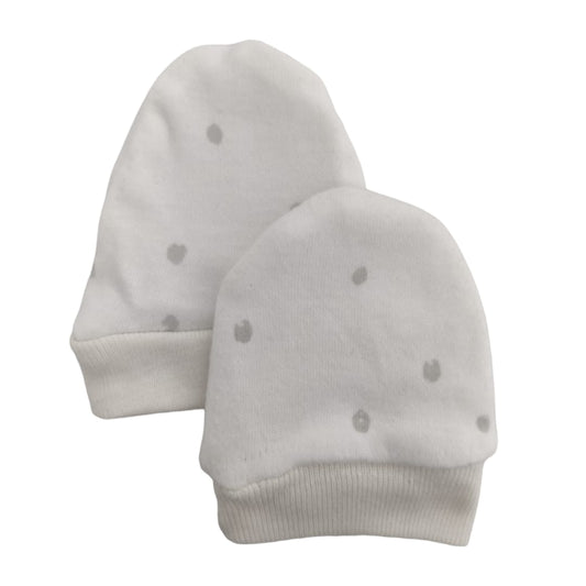 Baby Mittens - Gray Dotted