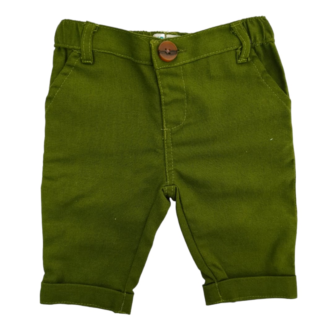 Boy's Linen Pant - Sap Green
