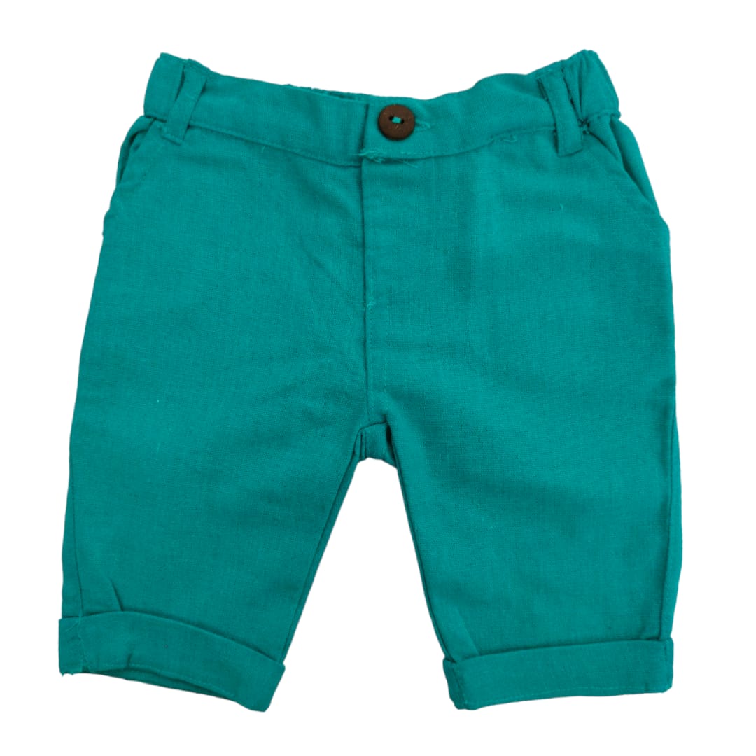Boy's Linen Pant - Aqua Green