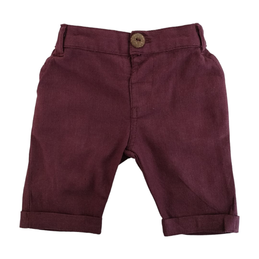 Boy's Linen Pant - Maroon