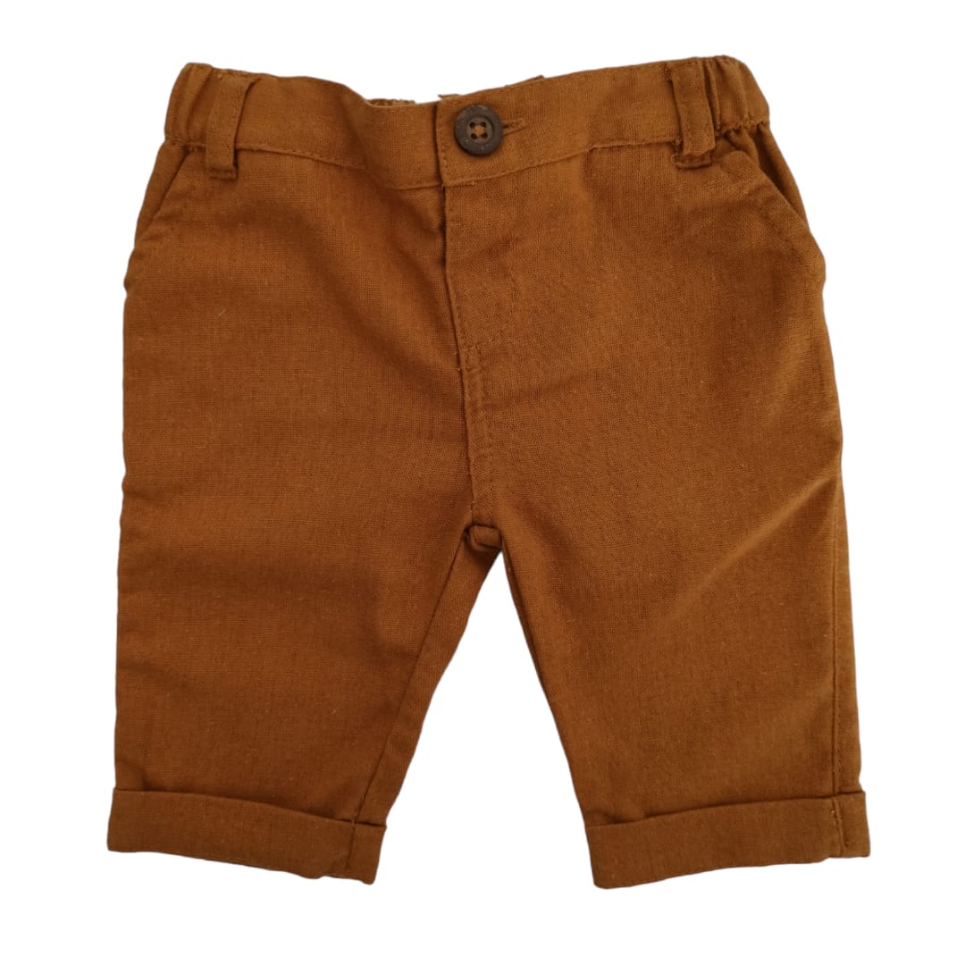 Boy's Linen Pant - Copper Brown