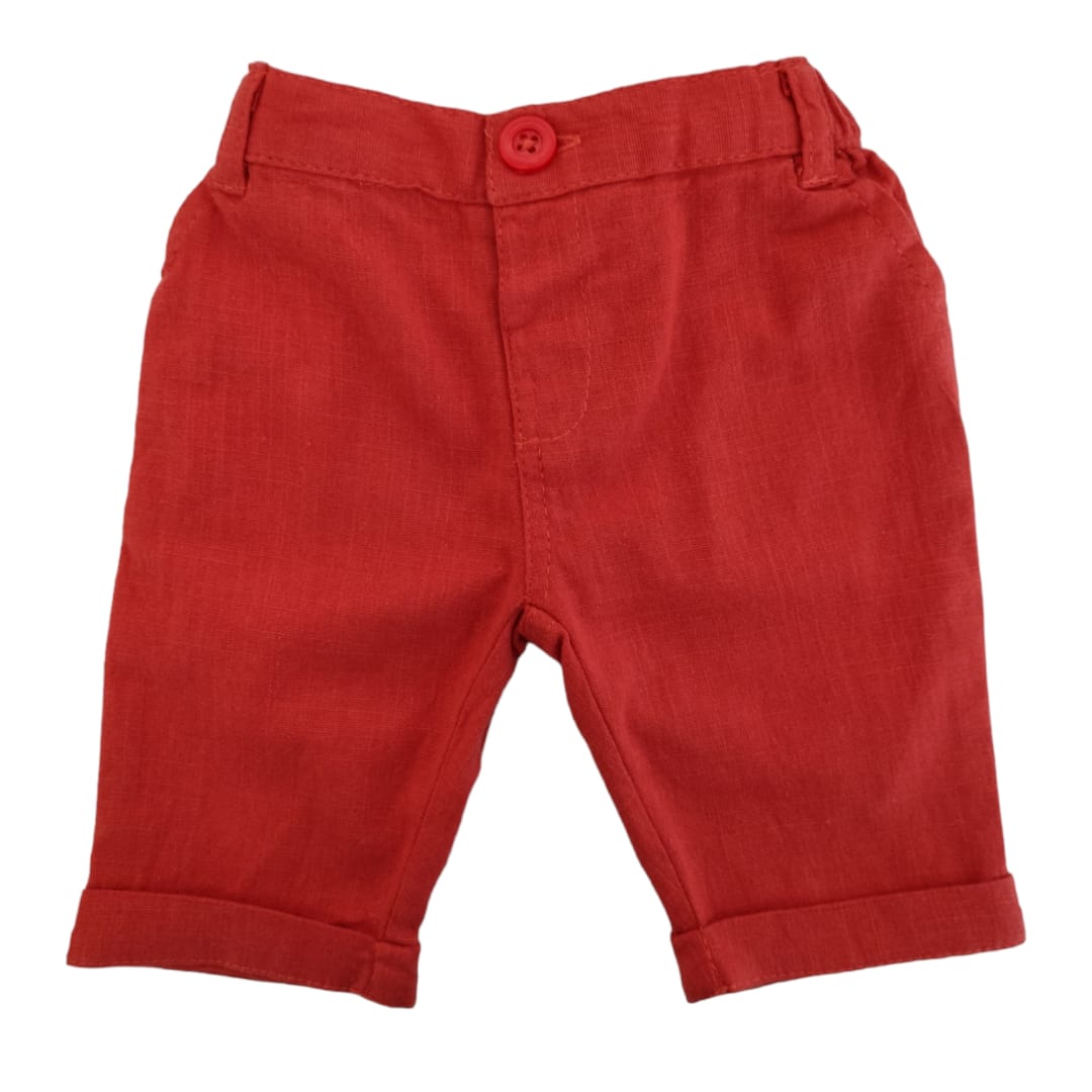 Boy's Linen Pant - Red