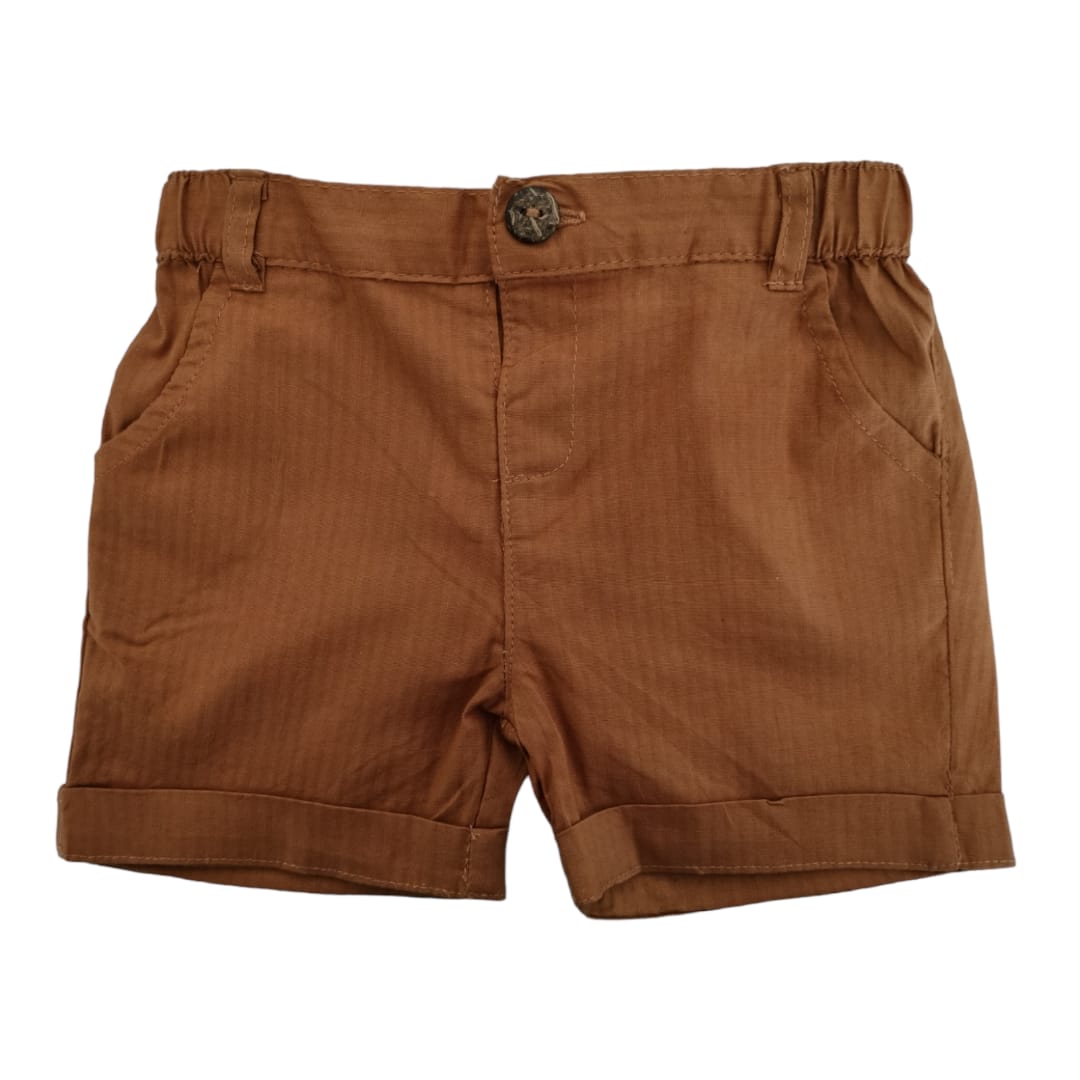 Boy's Linen Short - Copper Brown