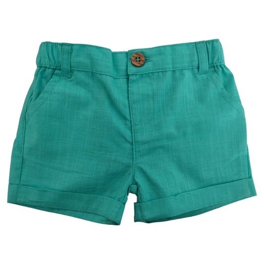 Boy's Linen Short - Aqua Green