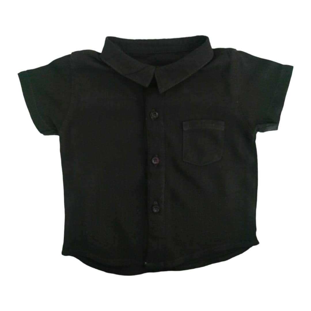 Boy's Collar Shirt - Black
