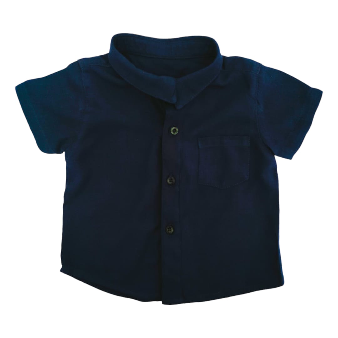 Boy's Collar Shirt - Dark Blue