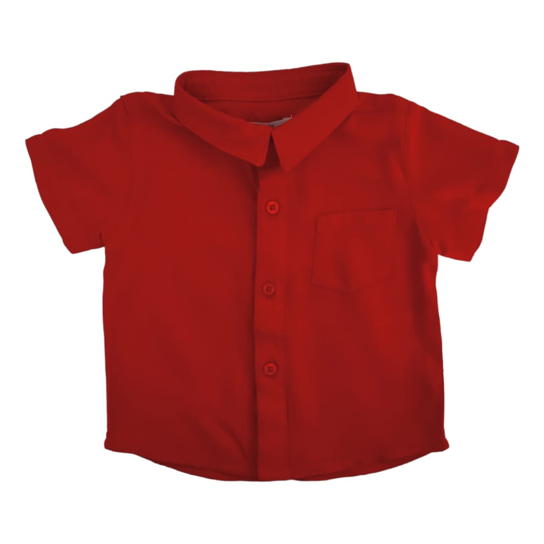 Boy's Collar Shirt - Red