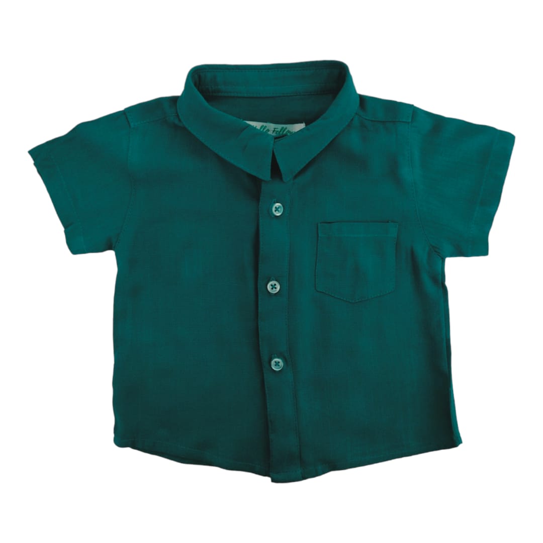 Boy's Collar Shirt - Aqua
