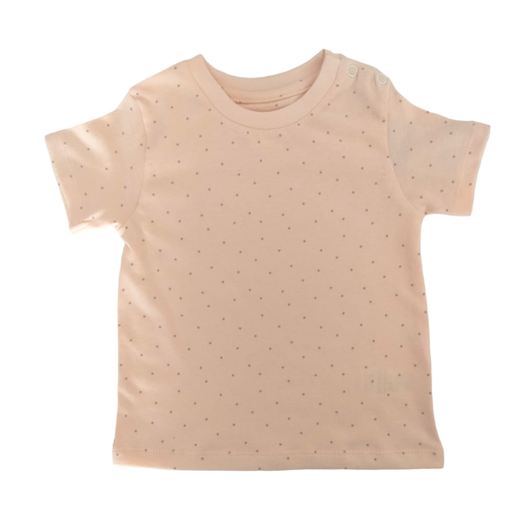 Baby Dotted T Shirt - Peach