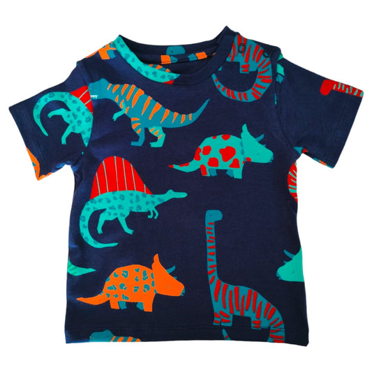 Boy's Blue T Shirt - Dino Printed