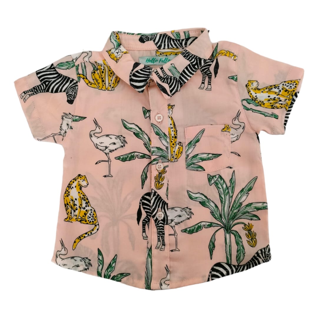 Boy's Collar Shirt - Animal Theme