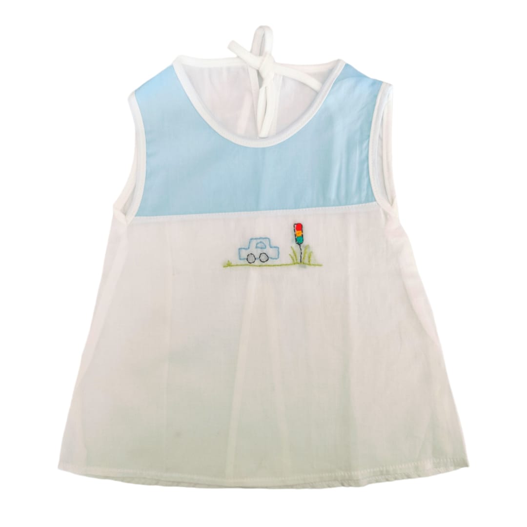 Baby Dress - Car Embroidered