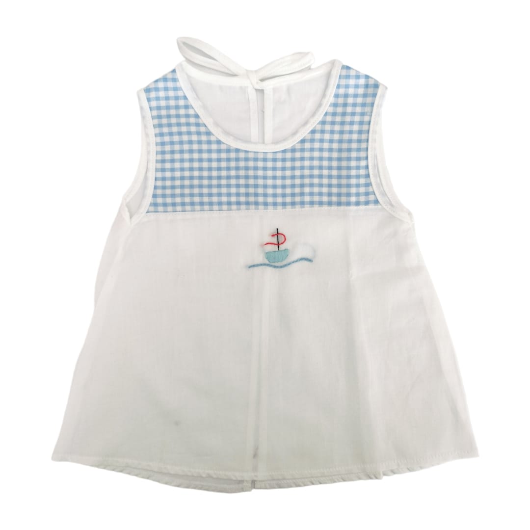 Baby Dress - Sailboat Embroidered