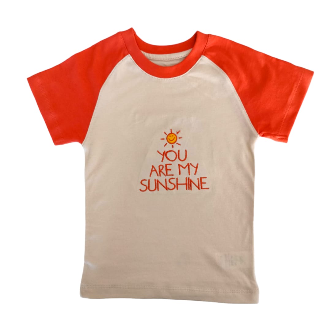 Boy's "You are my Sun Shine" T Shirt - Orange & Beige