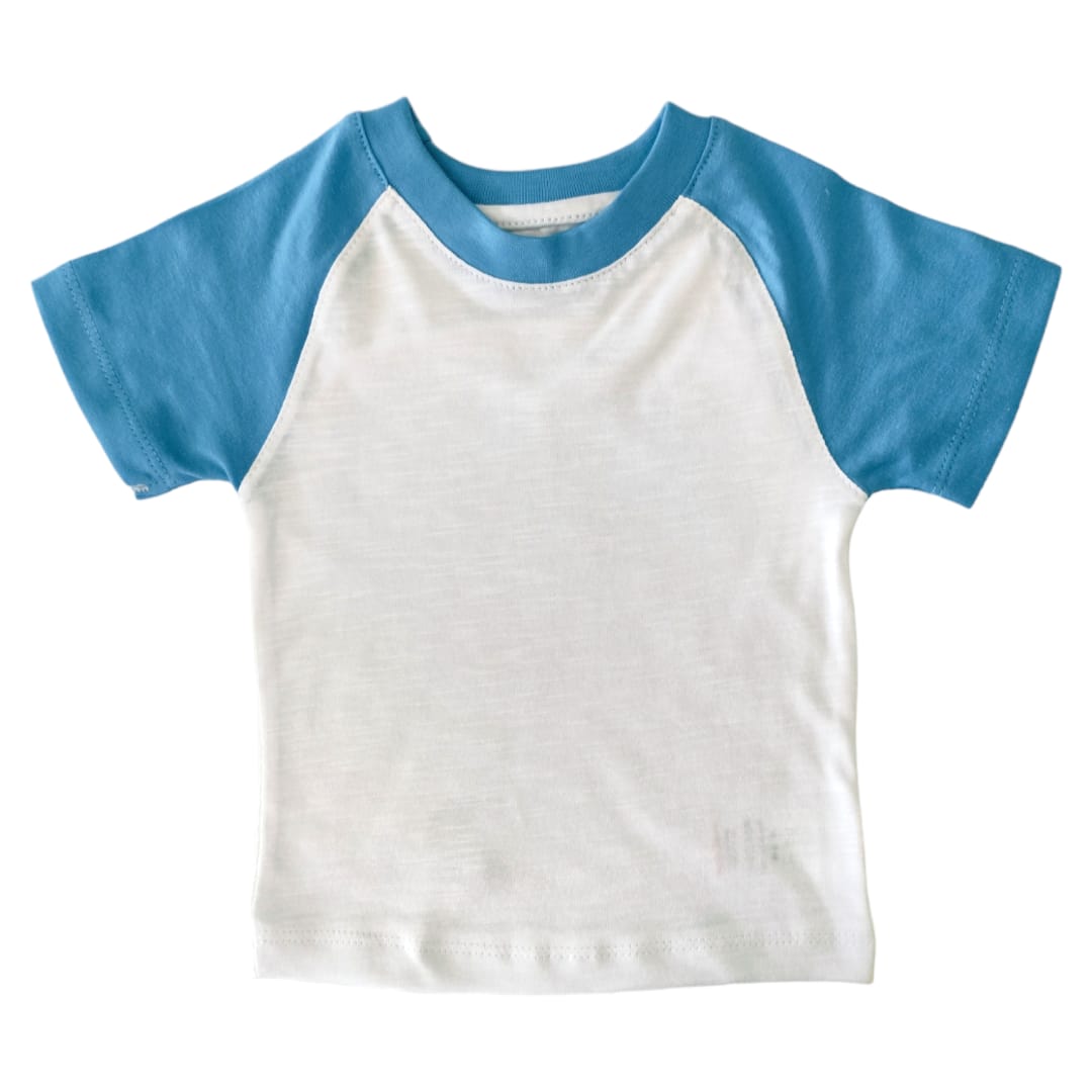 Boy's T Shirt - White and Blue Mixed