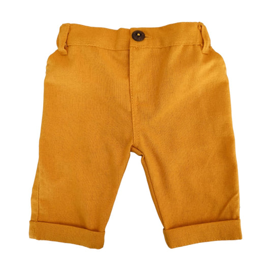 Boy's Linen Pant - Yellow