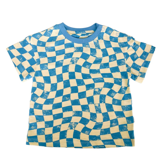 Boy's T Shirt - Blue & White Mixed